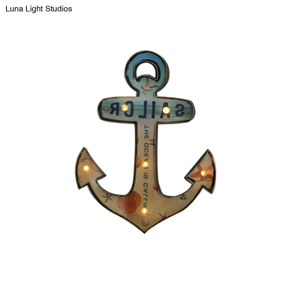LED Novelty Wall Light Battery-Powered Metal Sign Sconce for Kids Room, Game Room & Man Cave – Beer, Car, Anchor Shaped Night Light in | Thomler