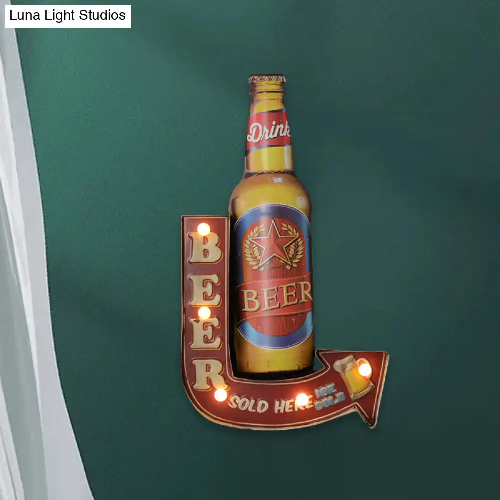 LED Novelty Wall Light Battery-Powered Metal Sign Sconce for Kids Room, Game Room & Man Cave – Beer, Car, Anchor Shaped Night Light in | Thomler
