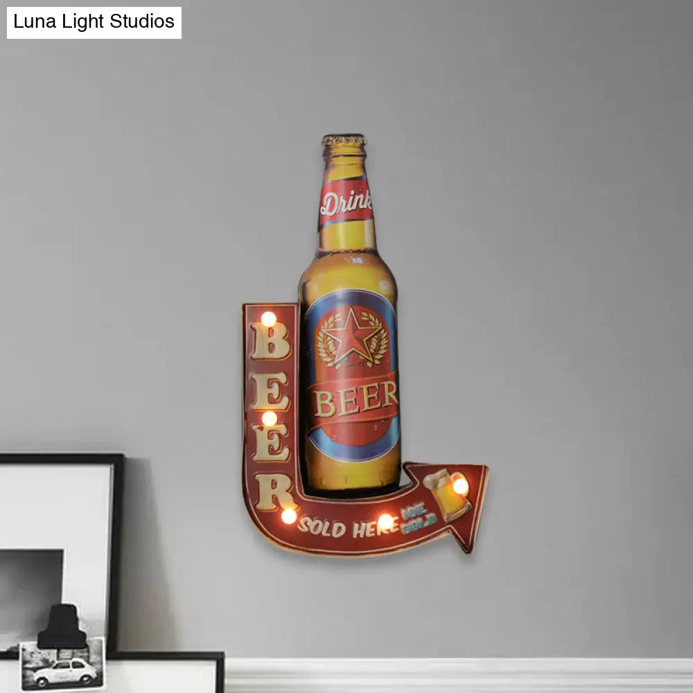 LED Novelty Wall Light Battery-Powered Metal Sign Sconce for Kids Room, Game Room & Man Cave – Beer, Car, Anchor Shaped Night Light in | Thomler