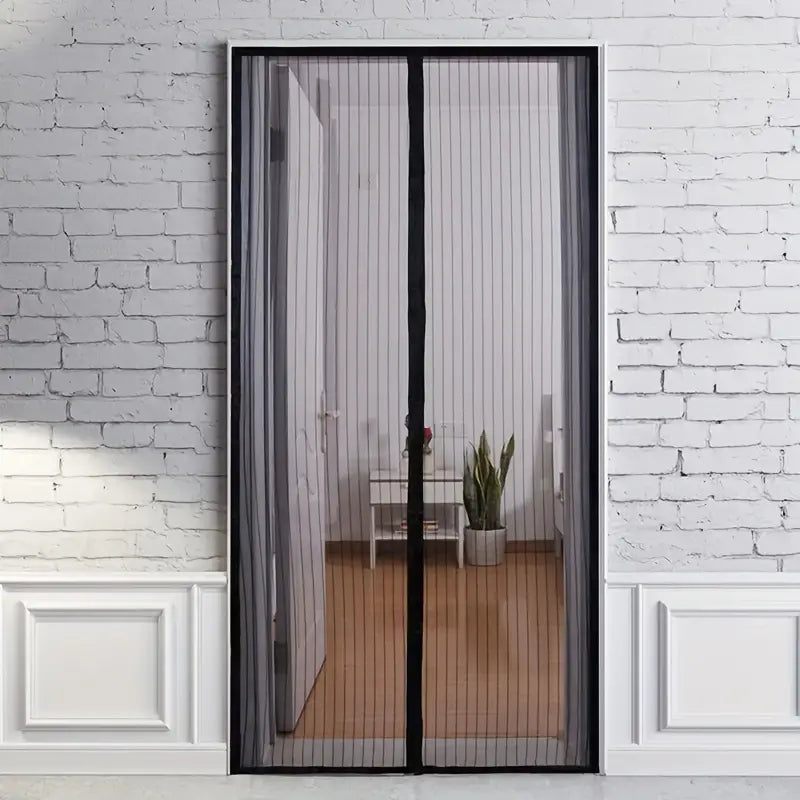 Magnetic Mesh Screen Door Self-Closing Hands-Free Entry Insect Protection Summer Ventilation Black White 31-47 in Patio Balcony RV Home | Thomler