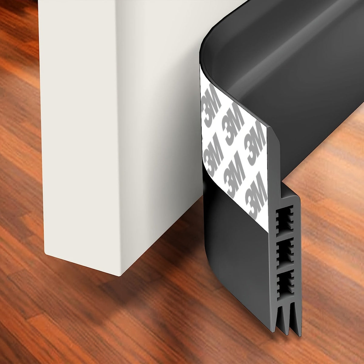 Silicone Door Draft Stopper with Adhesive Backing for Energy Savings & Noise Reduction | Under Door Seal Strip for Home Insulation | Thomler