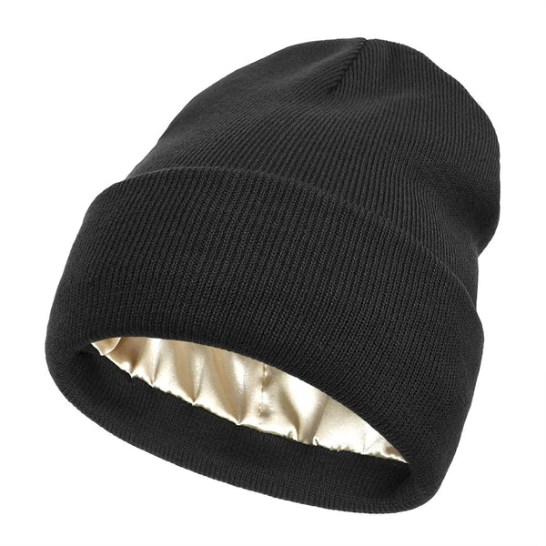 Silk-Lined Winter Beanie for Women – Protects Hair from Frizz, Static & Cold – Soft Wool Hat with Smooth Interior Lining for Everyday Wear | Thomler
