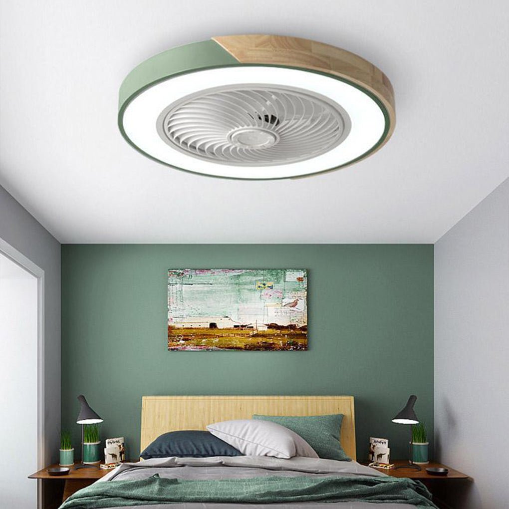 Enclosed LED Ceiling Fan with Light – 6-Speed Remote Control Fan for Bedroom, Living Room & Kids' Rooms | Thomler