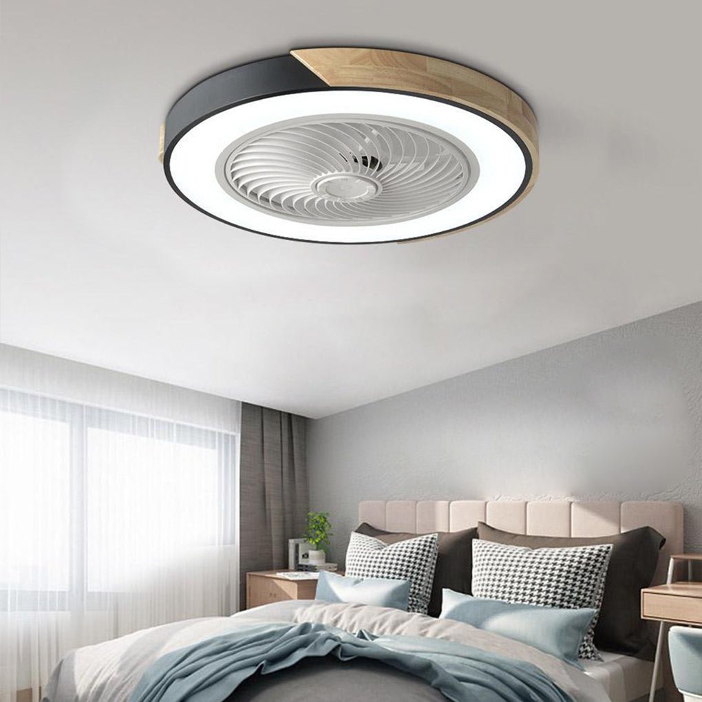 Enclosed LED Ceiling Fan with Light – 6-Speed Remote Control Fan for Bedroom, Living Room & Kids' Rooms | Thomler
