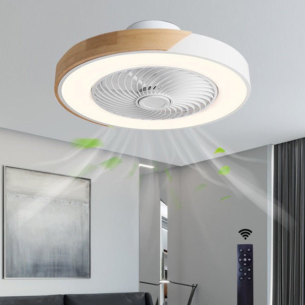 Enclosed LED Ceiling Fan with Light – 6-Speed Remote Control Fan for Bedroom, Living Room & Kids' Rooms | Thomler