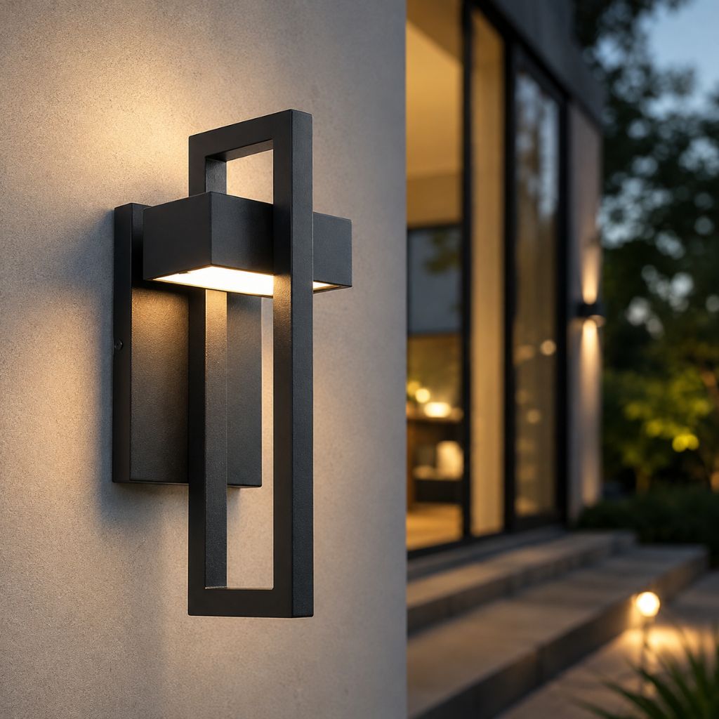 Outdoor Wall Sconce Dual-Beam Light Fixture Black Stainless Steel Weatherproof IP65 Up Down Accent Lighting for Patio Garden Entryway | Thomler