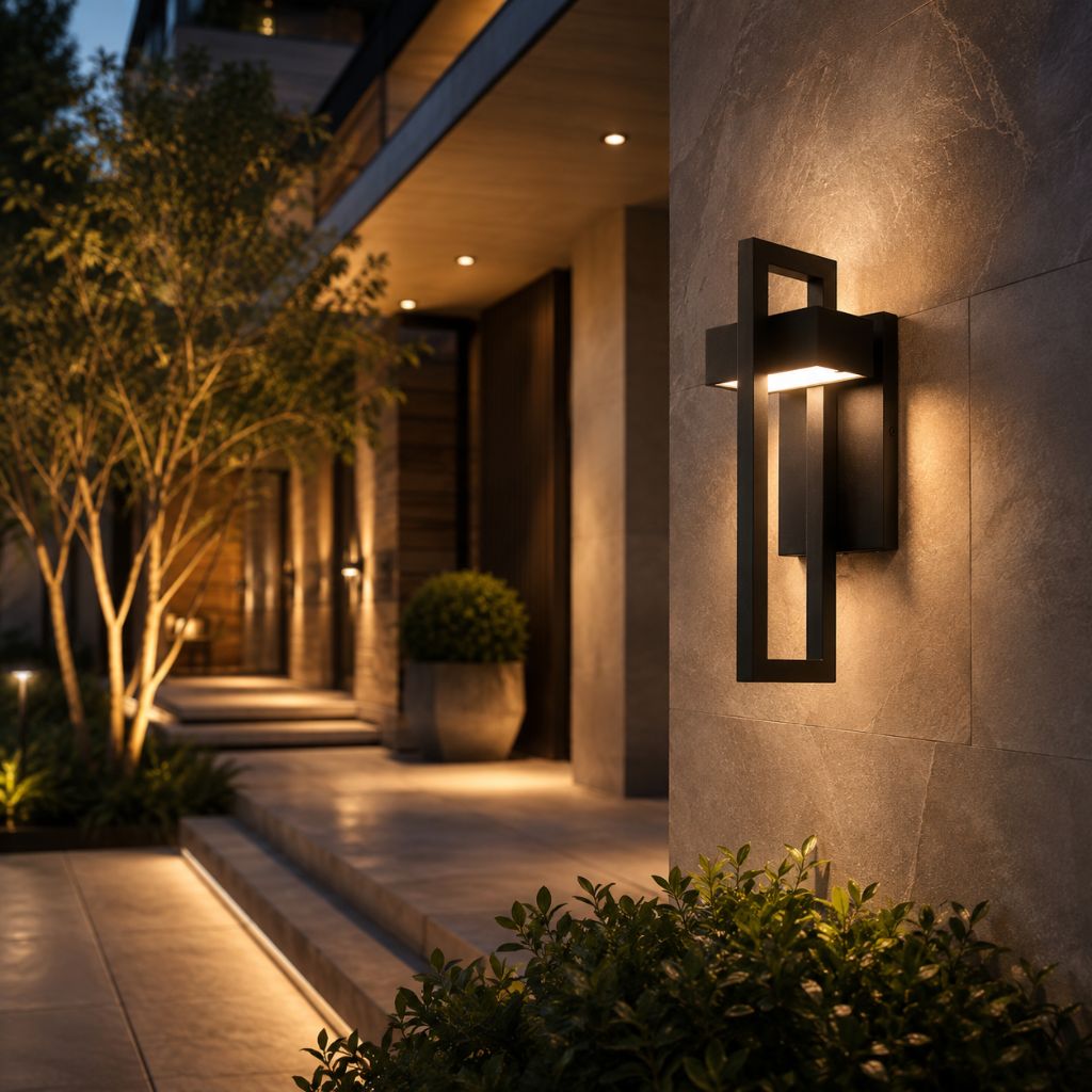 Outdoor Wall Sconce Dual-Beam Light Fixture Black Stainless Steel Weatherproof IP65 Up Down Accent Lighting for Patio Garden Entryway | Thomler