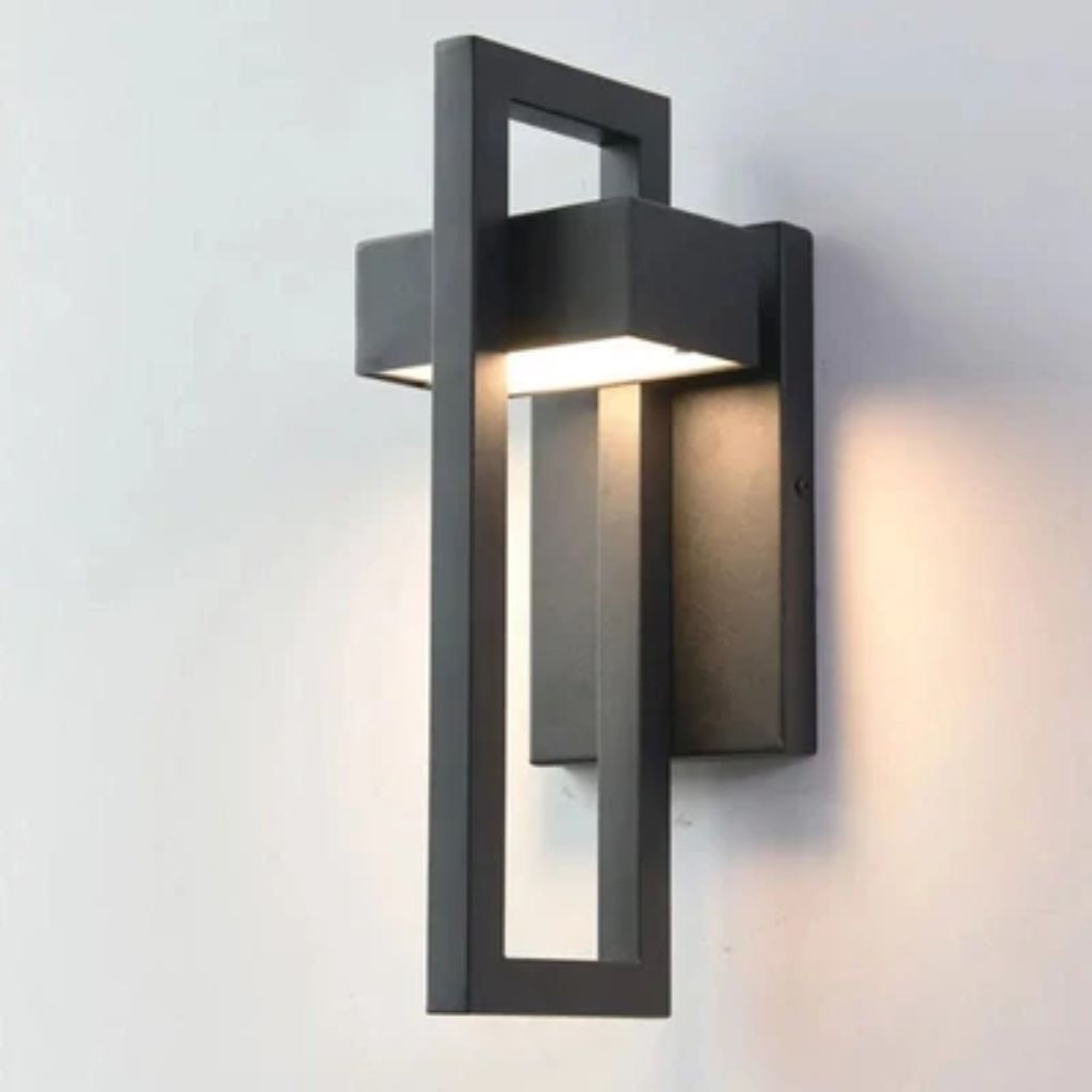 Outdoor Wall Sconce Dual-Beam Light Fixture Black Stainless Steel Weatherproof IP65 Up Down Accent Lighting for Patio Garden Entryway | Thomler