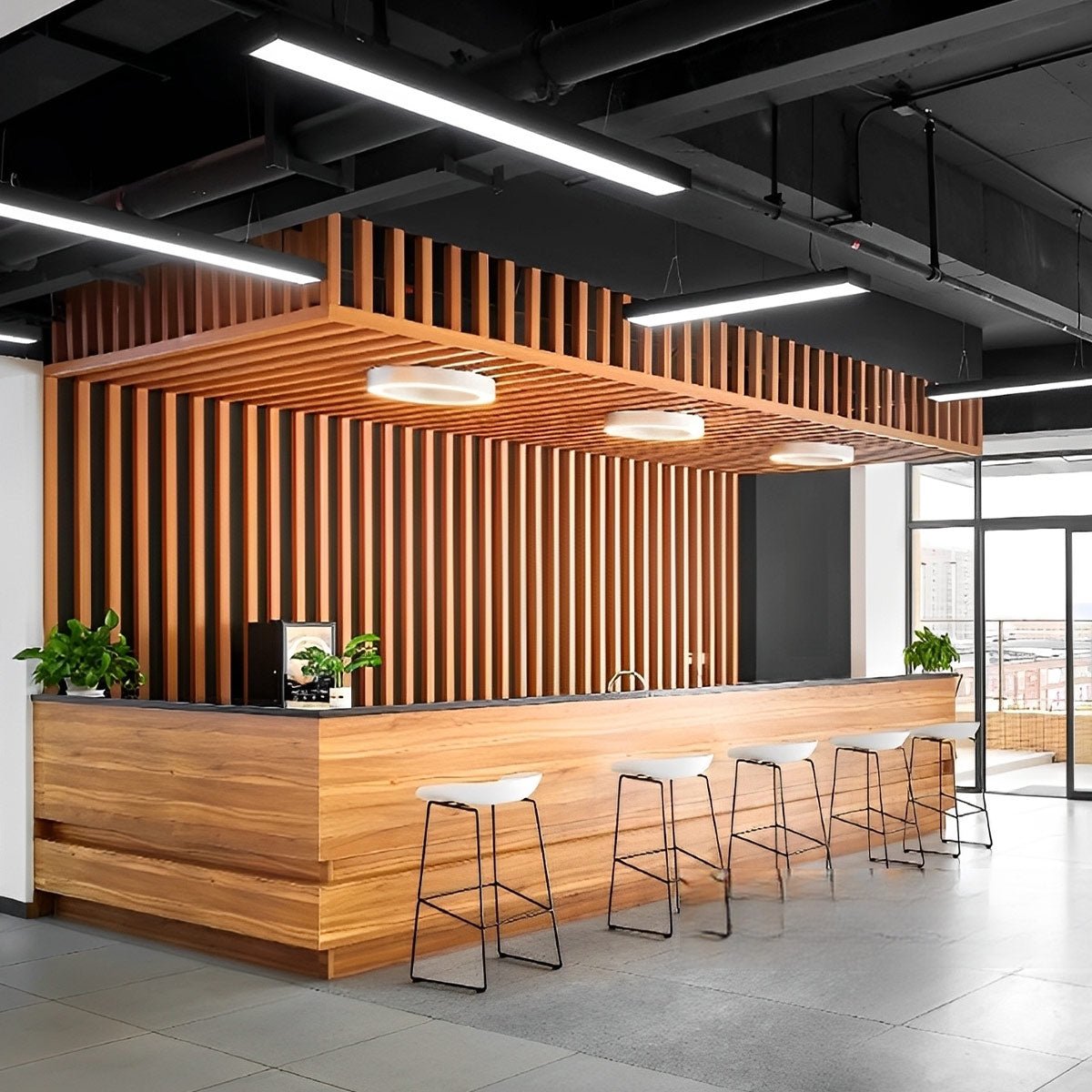 Commercial Linear LED Panel for Drop Ceiling | Office Workshop Retail Flush Mount Lighting Fixture | Hardwired Aluminum Housing | Thomler