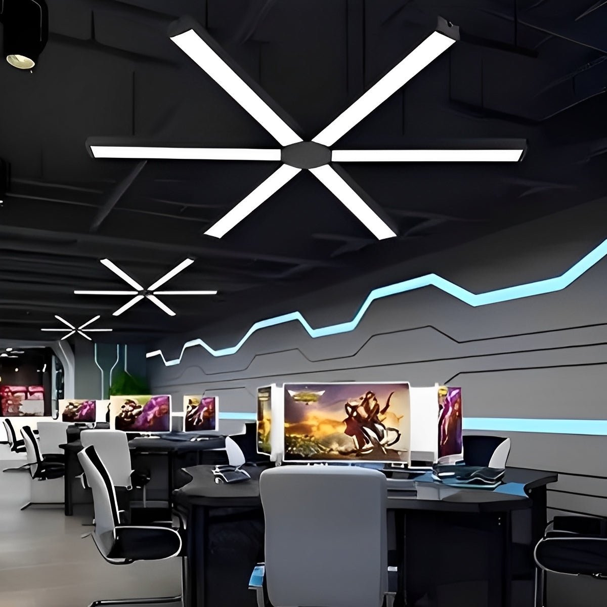 Commercial Linear LED Panel for Drop Ceiling | Office Workshop Retail Flush Mount Lighting Fixture | Hardwired Aluminum Housing | Thomler