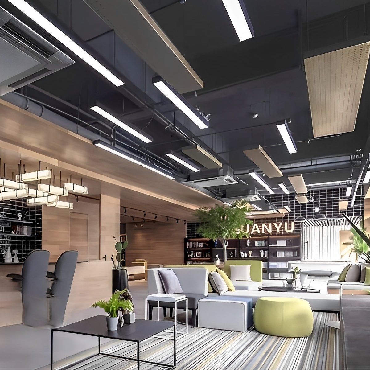 Commercial Linear LED Panel for Drop Ceiling | Office Workshop Retail Flush Mount Lighting Fixture | Hardwired Aluminum Housing | Thomler