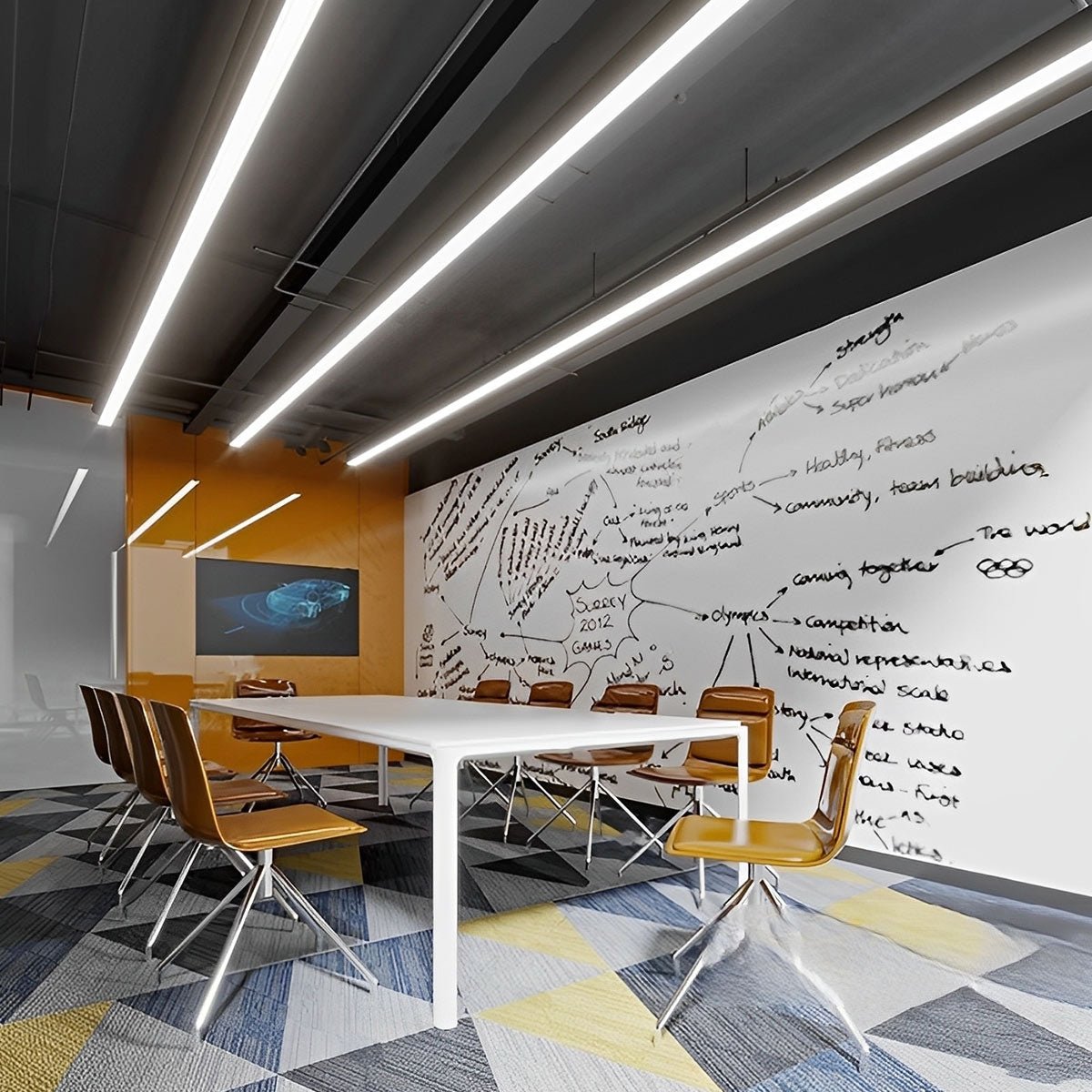 Commercial Linear LED Panel for Drop Ceiling | Office Workshop Retail Flush Mount Lighting Fixture | Hardwired Aluminum Housing | Thomler