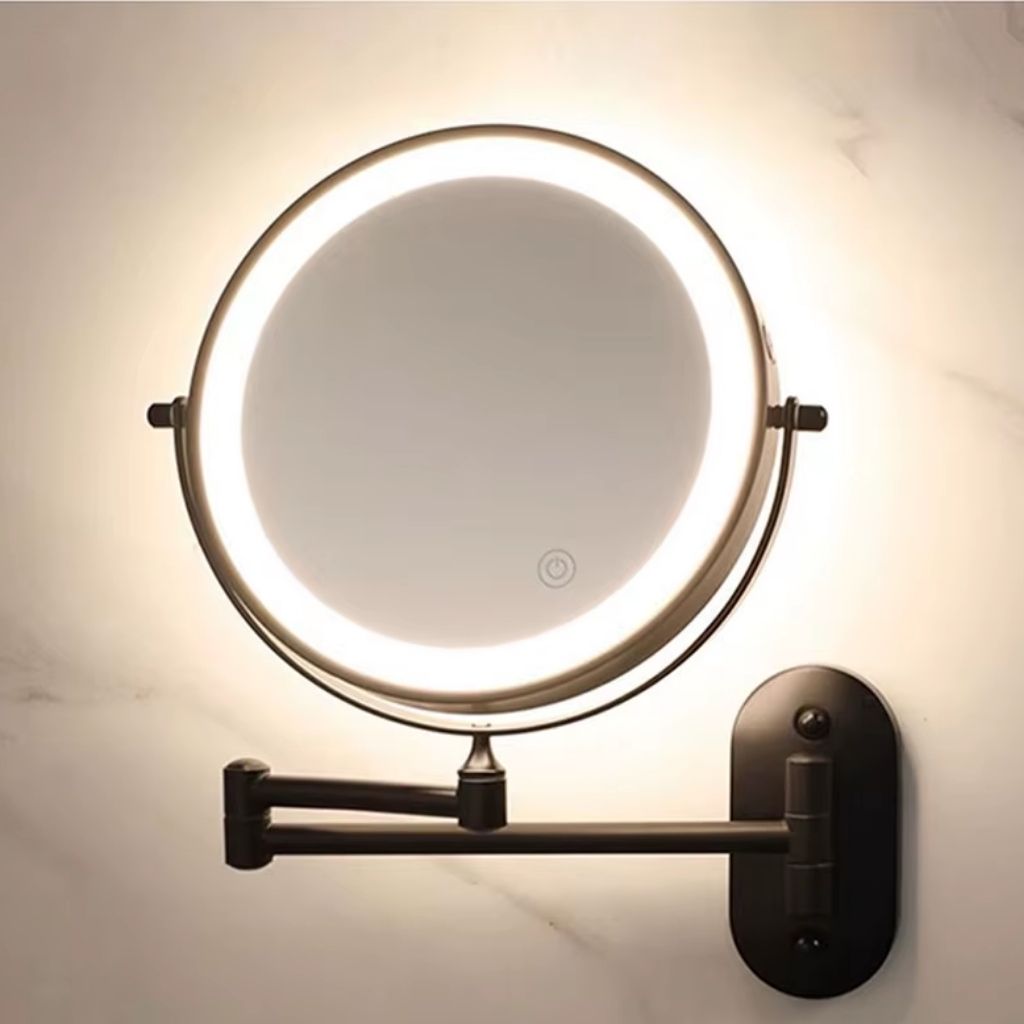 Cordless Lighted Vanity Mirror with Adjustable Magnification & 3-Tone LED Illumination for Beauty Routine & Grooming | Thomler