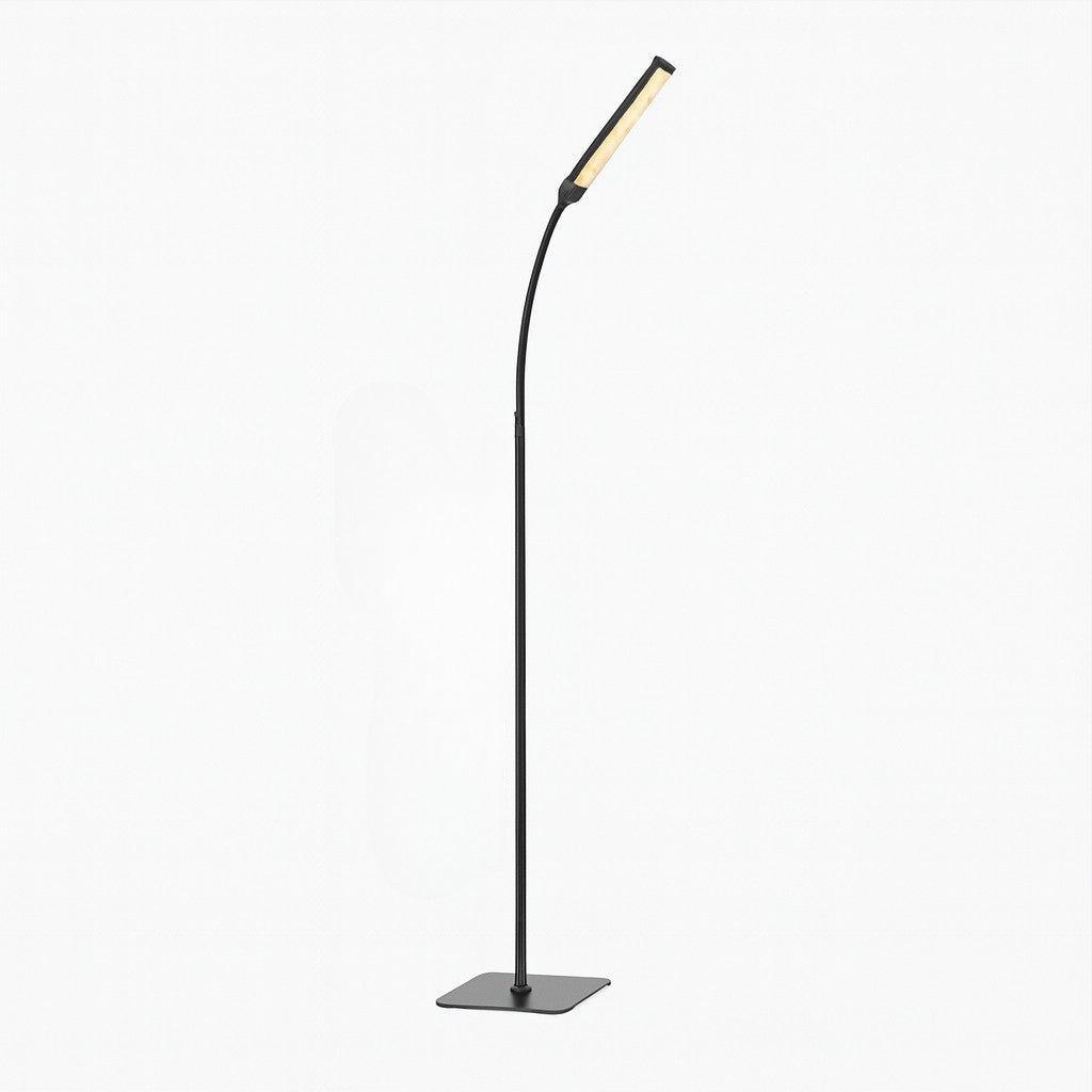 Adjustable LED Reading Floor Lamp with Remote Control Black Metal Modern Task Light with 3 Color Temps & 5 Brightness Levels for Living | Thomler