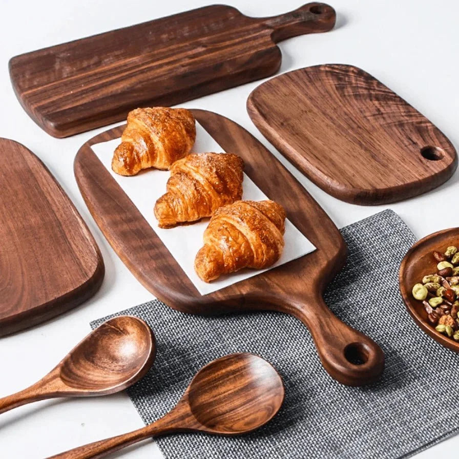 Walnut Wood Prep and Presentation Platter for Charcuterie, Cheese, Bread & Kitchen Use | Natural Hardwood Carving Surface | Thomler