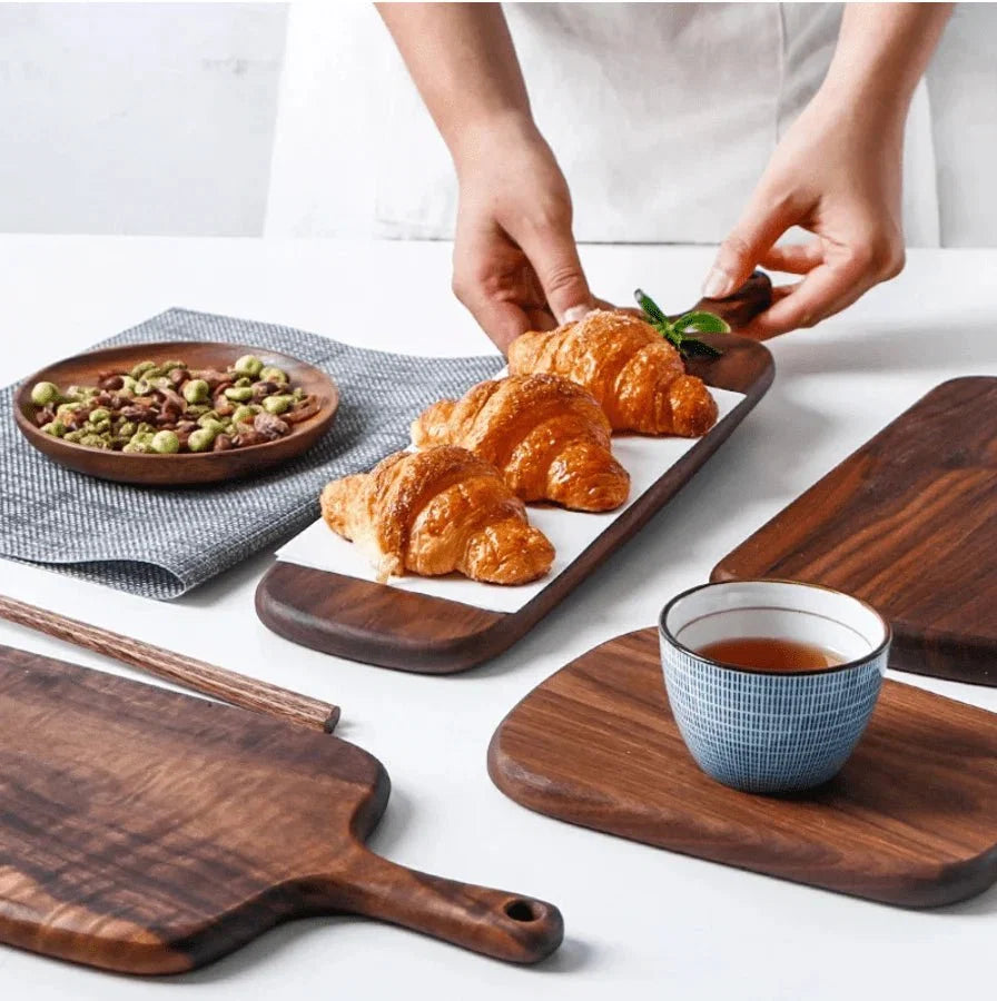 Walnut Wood Prep and Presentation Platter for Charcuterie, Cheese, Bread & Kitchen Use | Natural Hardwood Carving Surface | Thomler