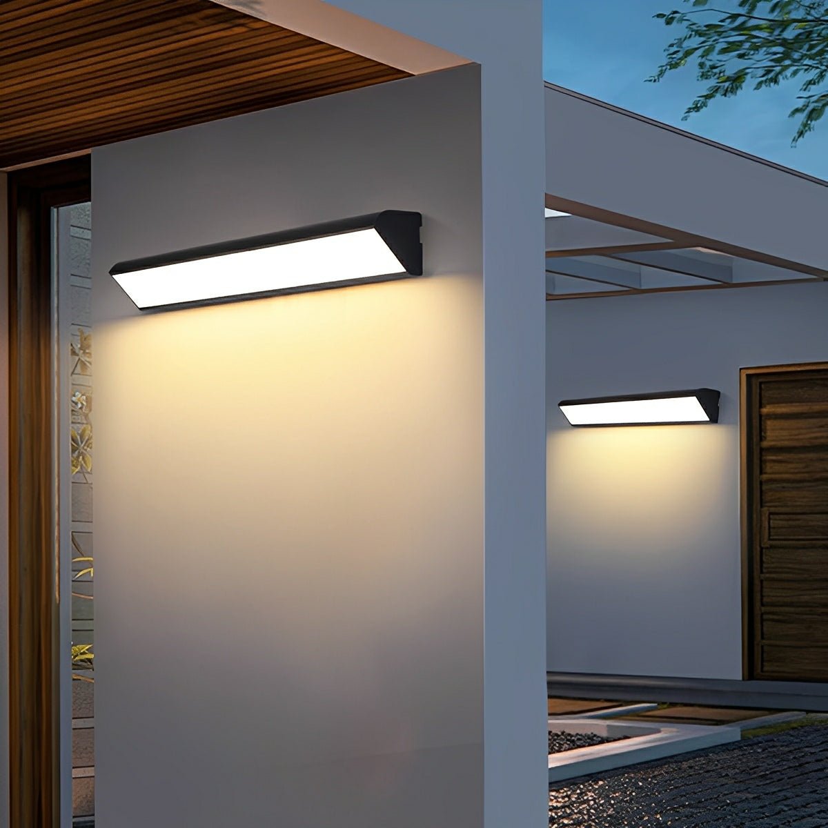 Outdoor Wall Light Aluminum 18–80W Black Modern Porch Garden Patio LED Strip Lighting | Thomler