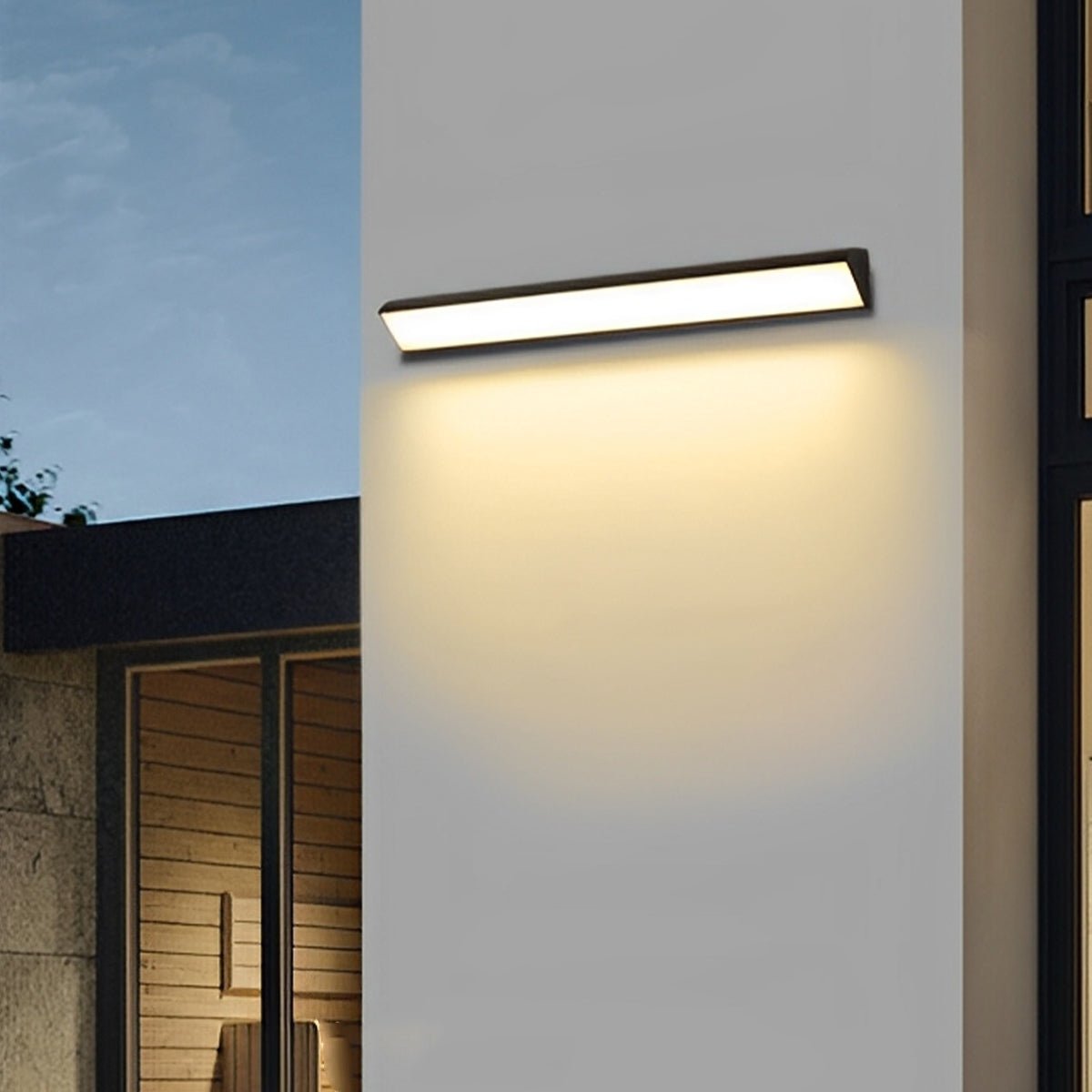 Outdoor Wall Light Aluminum 18–80W Black Modern Porch Garden Patio LED Strip Lighting | Thomler