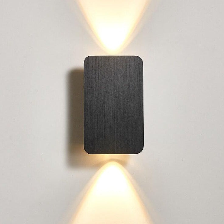 2-Light Aluminum Wall Sconce Modern Flat Rectangular LED Fixture for Bedroom, Hallway & Living Room | Hardwired Mount Lighting | Thomler