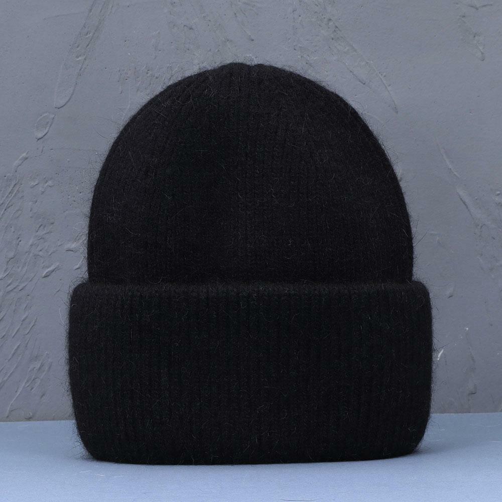 Women's Vertical Rib Knit Winter Hat with Folded Cuff – Stretchy, No-Logo Everyday Cap for Cold Weather | Thomler