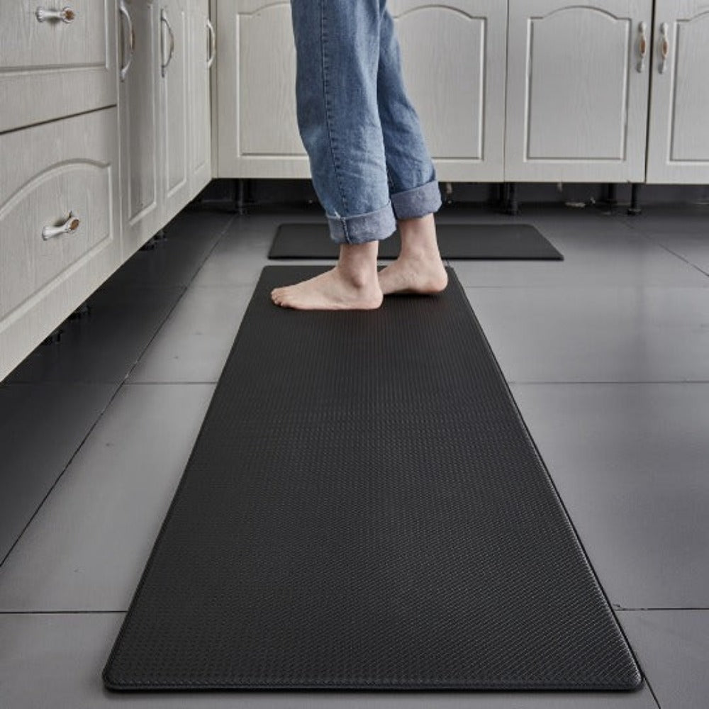 Anti-Fatigue Kitchen Floor Mat - Non-Slip Cushioned Standing Mat for Cooking - Wipe-Clean PVC Runner Rug - 5 Sizes - Red, Green, Black | Thomler
