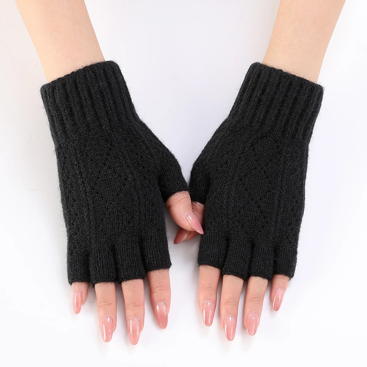 Cozy Hand Warmers with Open Fingers – Textured Knit Wrist Warmers for Texting, Typing & Everyday Use | Thomler