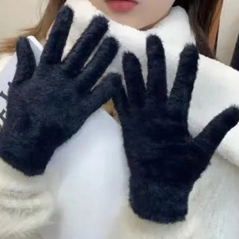 Fleece-Lined Cold-Weather Hand Warmers – Snug-Fit Acrylic Mittens with Elastic Cuff for Women | Thomler
