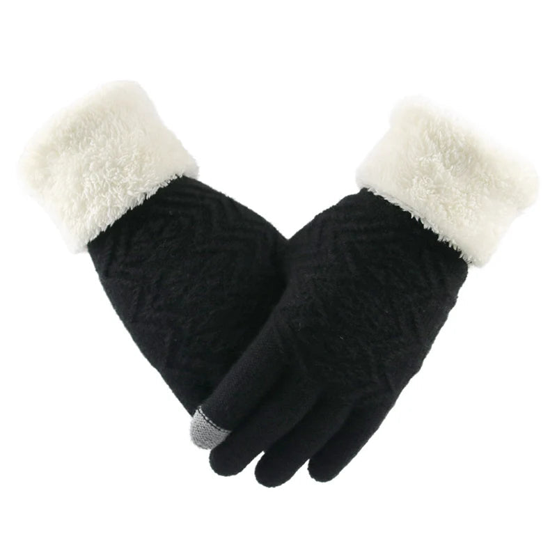 Touchscreen Winter Gloves with Fleece Lining – Windproof Knit Design for Cold Weather | Thomler