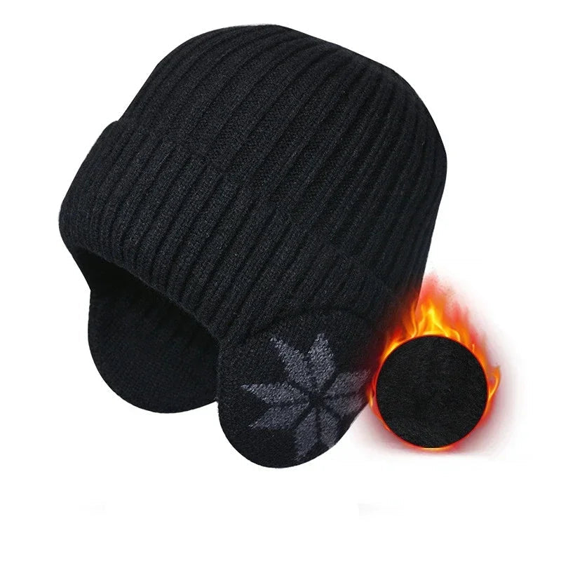 Ribbed Fleece-Lined Winter Hat with Built-In Ear Flaps for Men & Women | Thomler