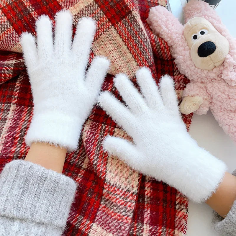 Fleece-Lined Cold-Weather Hand Warmers – Snug-Fit Acrylic Mittens with Elastic Cuff for Women | Thomler