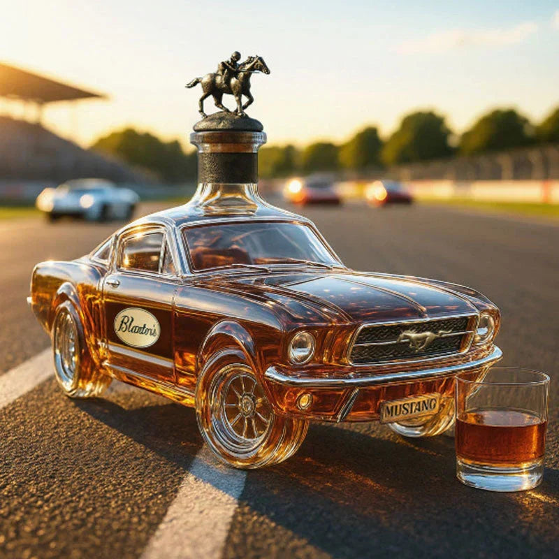 Vintage Bronco Horse Glass Spirit Decanter Bottle for Whiskey Bourbon Rum Bar Display Western Cowboy Collectible 24 oz | Thomler