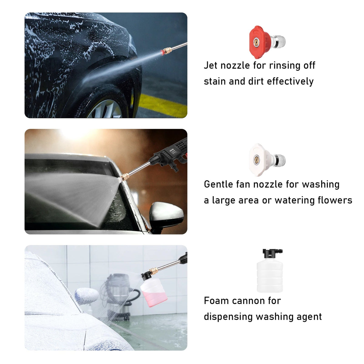 Cordless High-Pressure Water Sprayer with Rechargeable Battery 36V 1500W for Cars Driveways Patios Outdoor Deep Cleaning Portable Handheld | Thomler