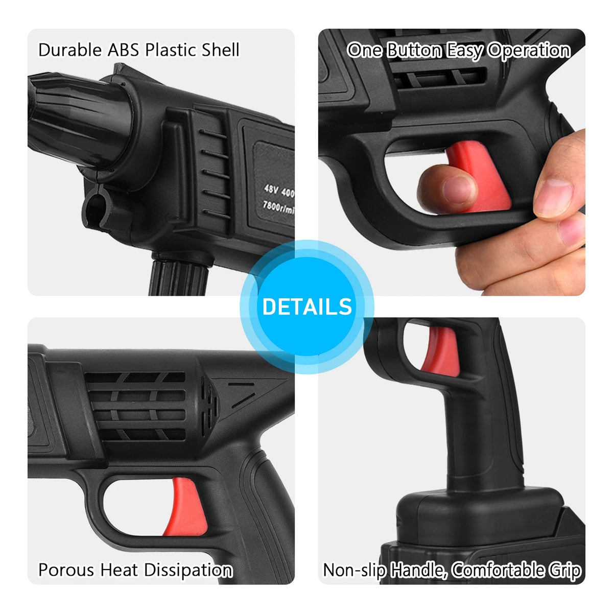 Cordless High-Pressure Water Sprayer with Rechargeable Battery 36V 1500W for Cars Driveways Patios Outdoor Deep Cleaning Portable Handheld | Thomler