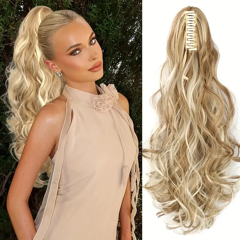 22-Inch Clip-On Ponytail Hair Extension for Instant Volume & Length – Synthetic Fiber, Heat-Safe, Secure Wrap Tie – for Everyday or | Thomler