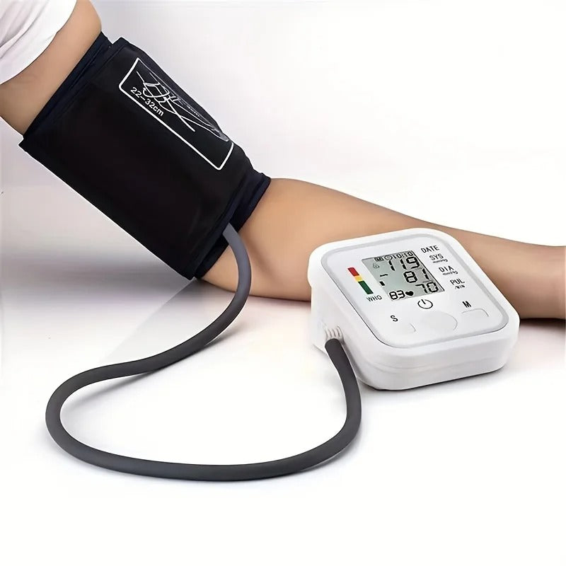 Upper Arm Blood Pressure Cuff Monitor with LCD Display – Dual User Memory, 99 Readings Per Profile, Auto Inflate Measuring Machine for | Thomler