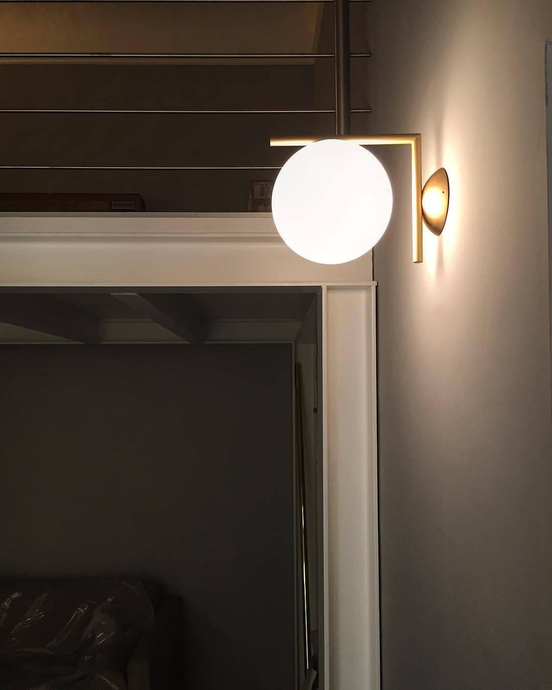 Handblown Opal Glass Wall Sconce – Modern Minimalist Wall Light Fixture with Metal Base | Thomler