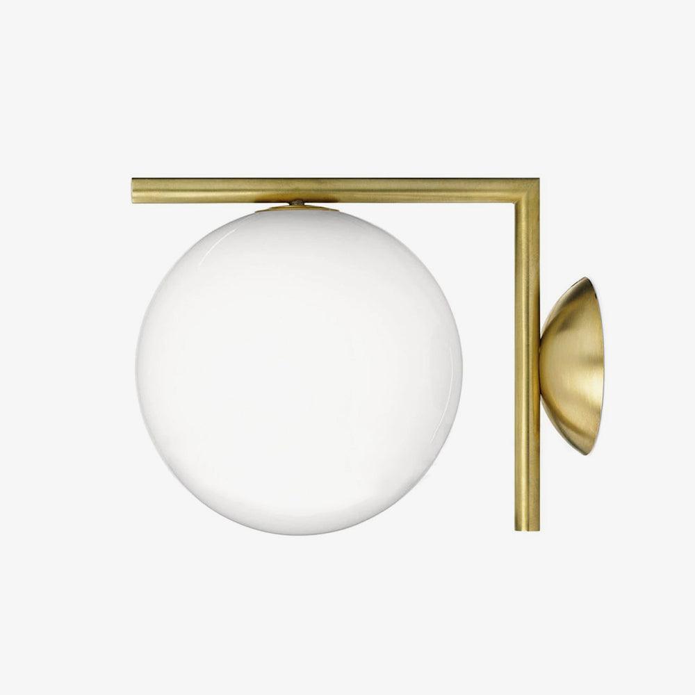 Handblown Opal Glass Wall Sconce – Modern Minimalist Wall Light Fixture with Metal Base | Thomler