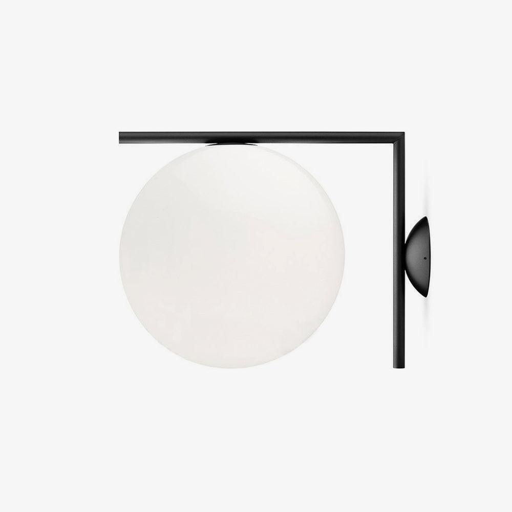Handblown Opal Glass Wall Sconce – Modern Minimalist Wall Light Fixture with Metal Base | Thomler
