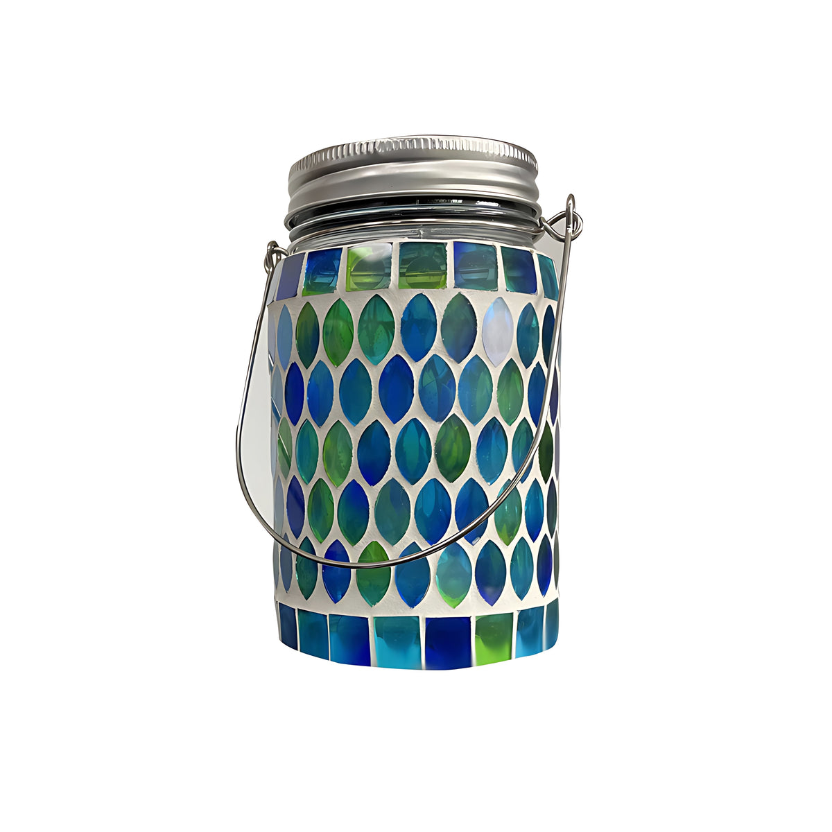 Solar Stained Glass Outdoor Lantern — Handcrafted Mosaic Garden Light with Auto Dusk-to-Dawn | Thomler