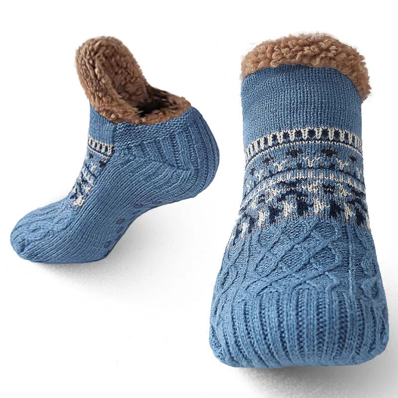 Ultra-Plush Winter Slipper Socks with Anti-Slip Grips – Fleece-Lined Knit House Socks for Cold Floors, Cozy Indoor Footwear for Men & Women | Thomler