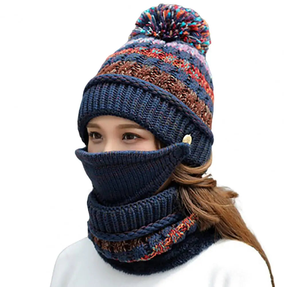 Winter Beanie and Neck Warmer Combo with Fleece Interior and Removable Shield | Thomler