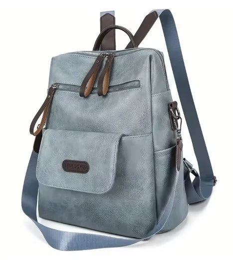 Convertible Faux Leather Backpack Purse for Women – Zip-Around Multi-Pocket Shoulder Bag Daypack for Work Travel School Everyday | Thomler