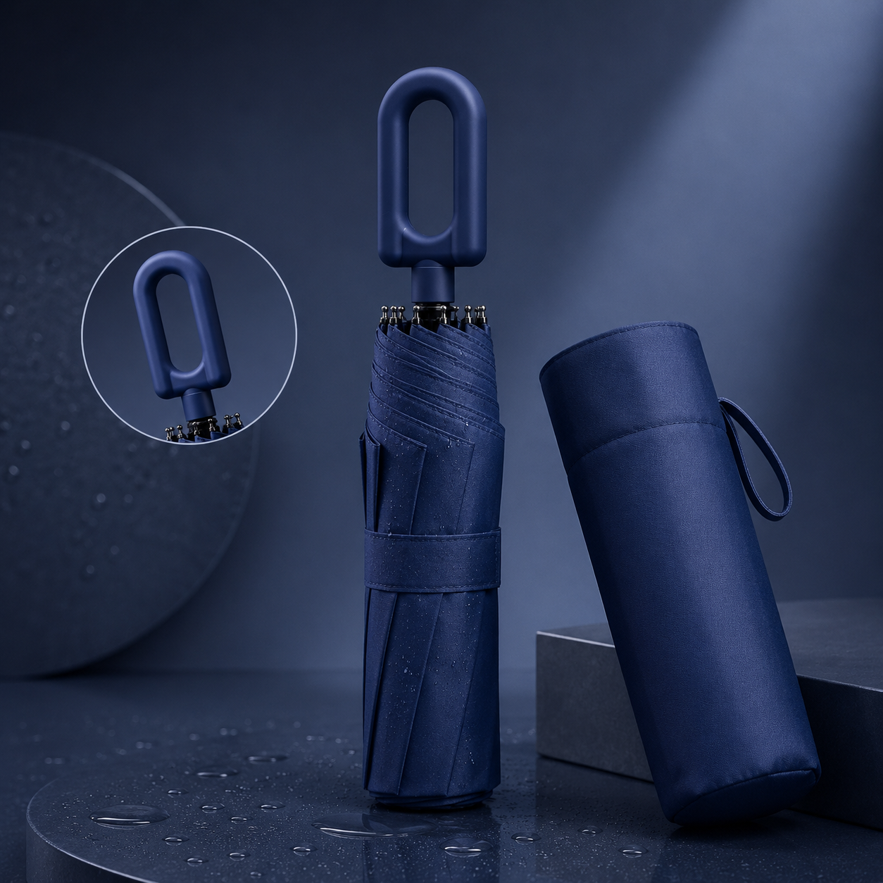 Automatic Travel Umbrella with Reinforced 8-Rib Frame & UV Sun Protection for Wind & Rain | Thomler