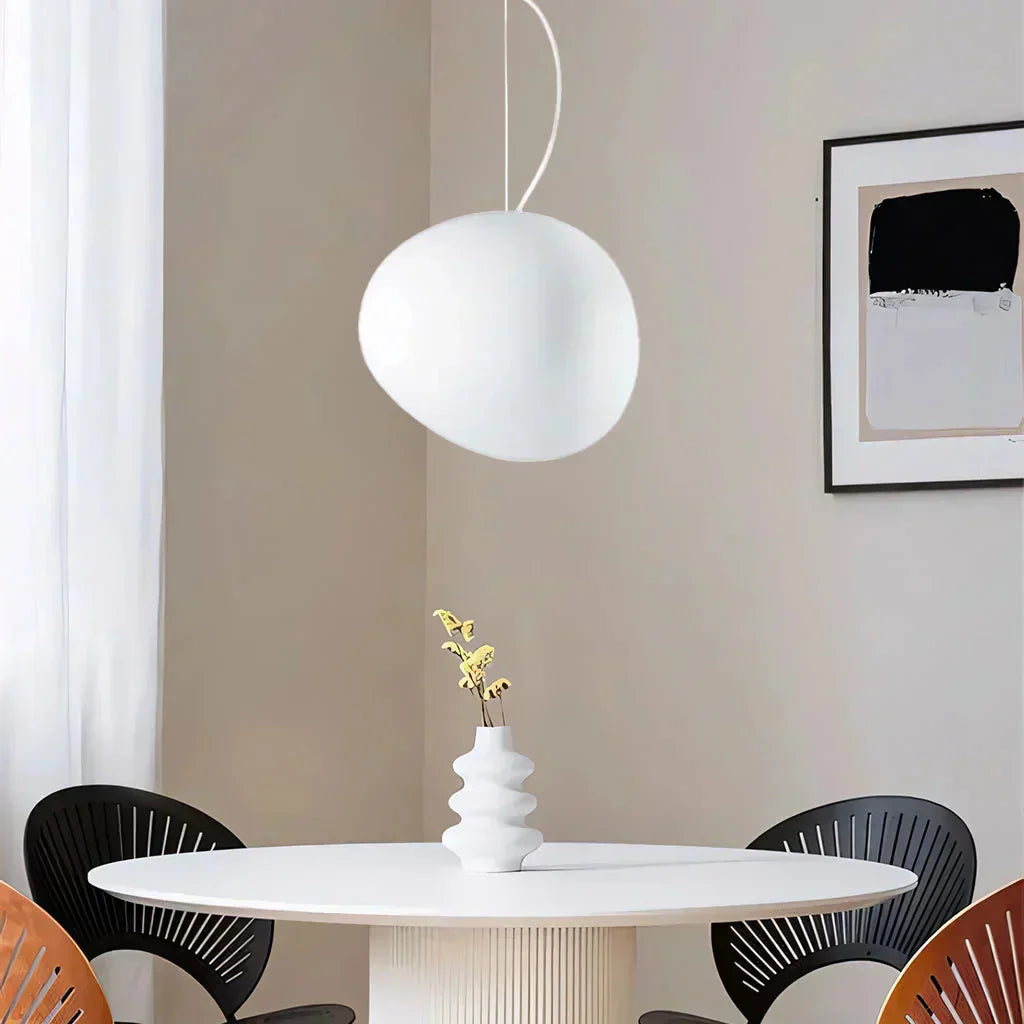 Ceiling Lamp Frosted Glass 47.0 cm White Living Room Organic Lighting Scandinavian Bedroom Hallway Dining Light | Thomler
