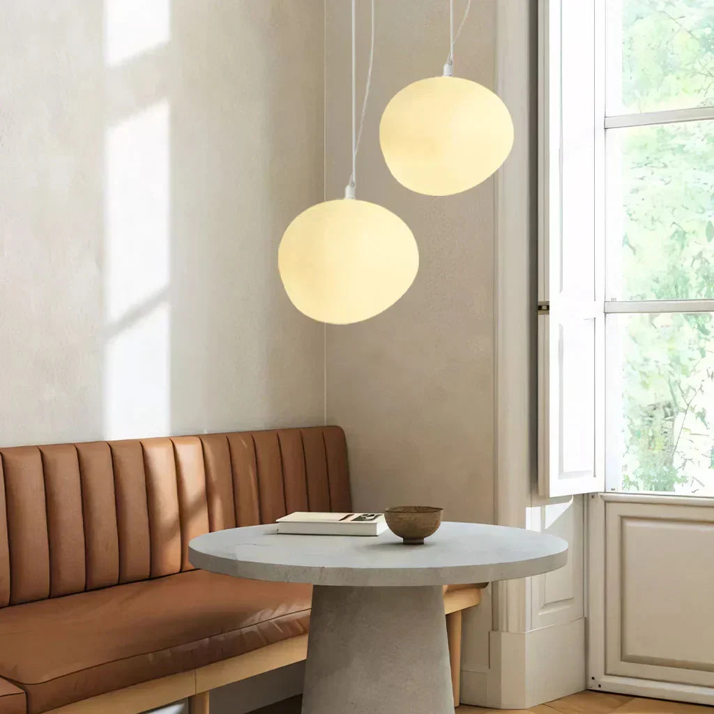 Ceiling Lamp Frosted Glass 47.0 cm White Living Room Organic Lighting Scandinavian Bedroom Hallway Dining Light | Thomler