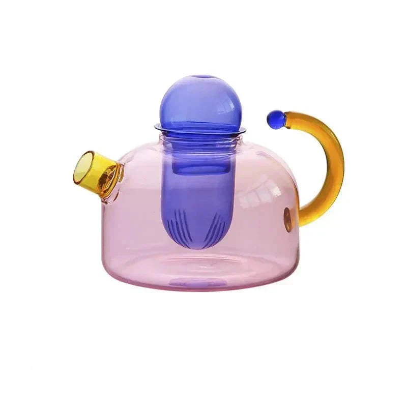 Teapot Borosilicate Glass 400 ml Amber Tea Brewing Set Minimalist Kitchen Herbal Infuser Cups | Thomler