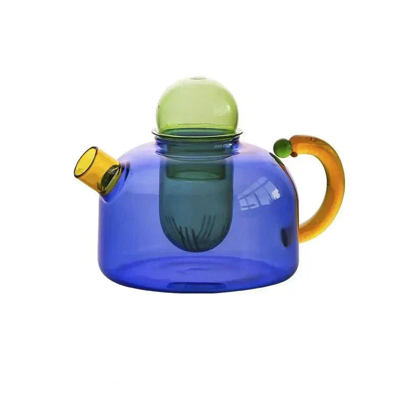 Teapot Borosilicate Glass 400 ml Amber Tea Brewing Set Minimalist Kitchen Herbal Infuser Cups | Thomler
