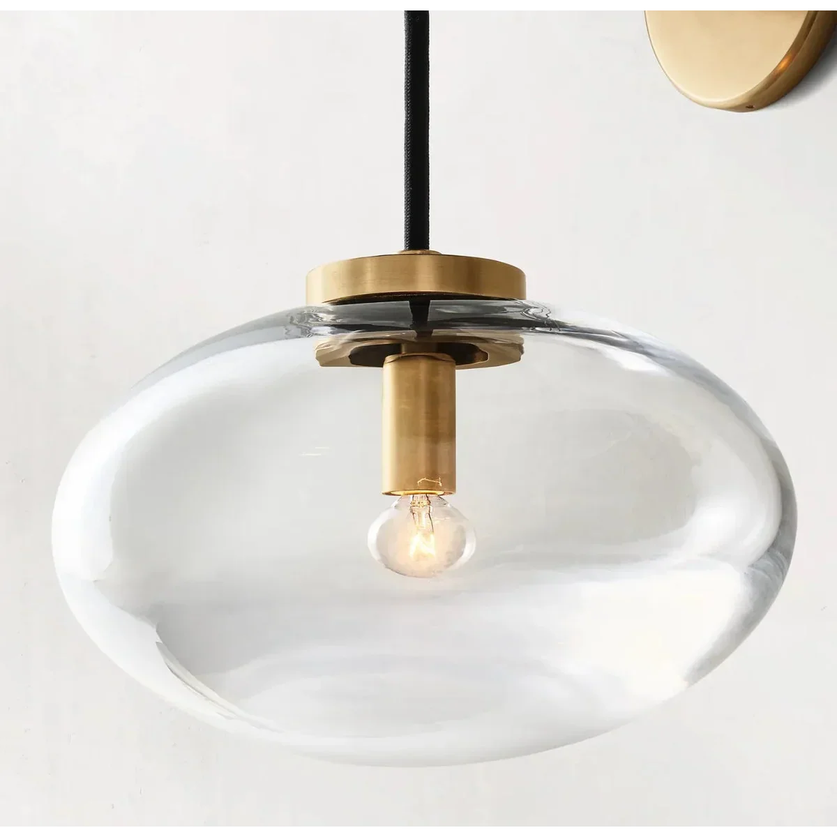 Wall Lamp Copper Glass 10.6 in Amber Shade Bedroom Hallway Modern Sconce Lighting Fixture Ambient Accent Light | Thomler