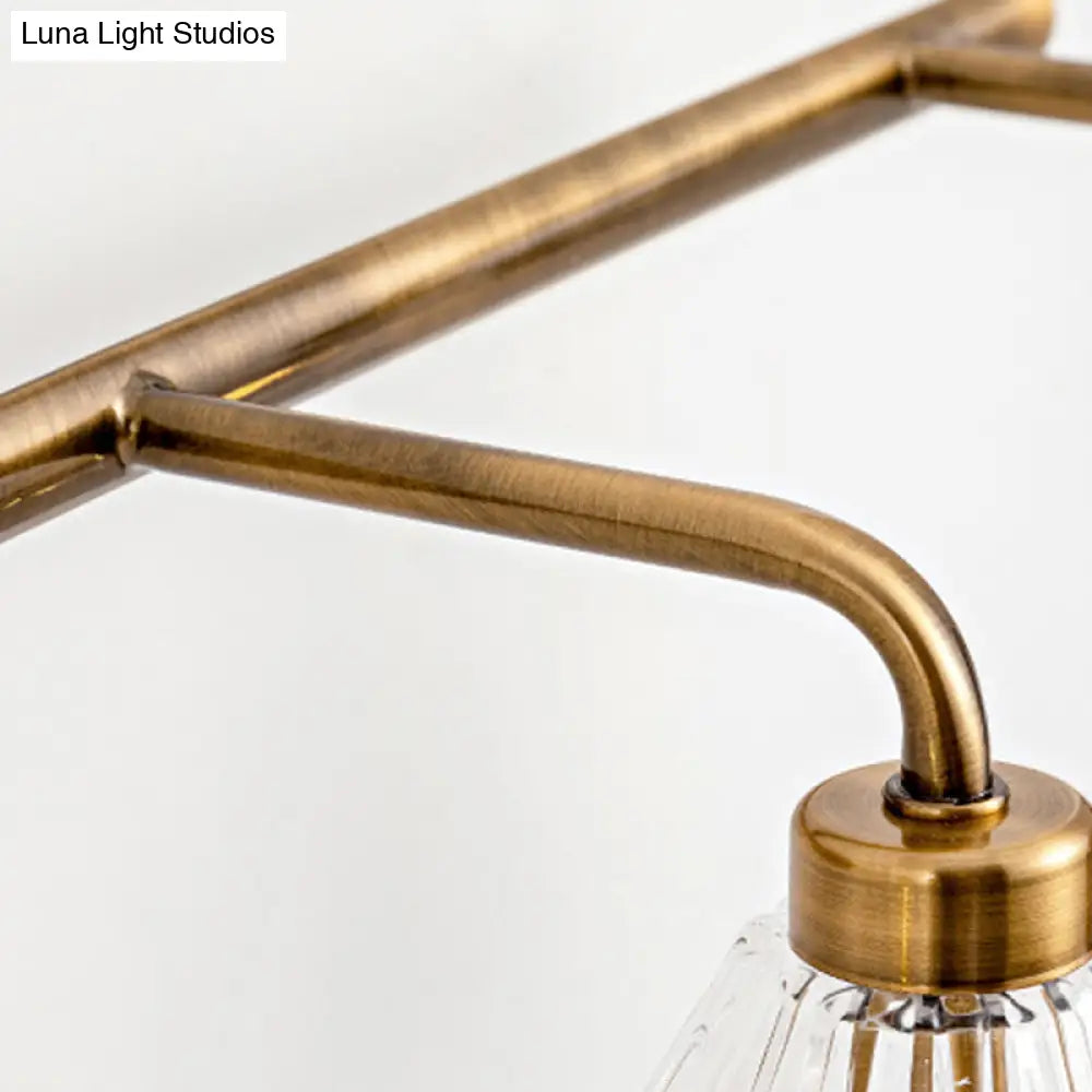 LED Vanity Light Fixture Brass Metal Cone Shade for Bathroom Mirror 1 2 3 4 Light Wall Mount Sconce Traditional Colonial Design Powder Room | Thomler