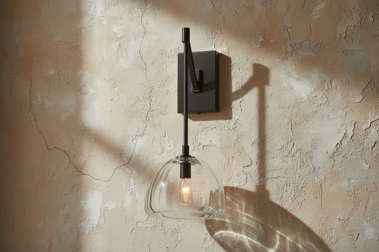 Wall Lamp Copper Glass Shade 16.1 in Warm Bronze Black Hallway Bedroom Modern Industrial Sconce Lighting Fixture | Thomler
